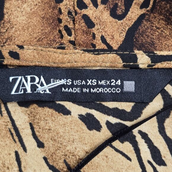 Zara Women’s Leopard Print Cardigan Size XS Brown & Black Lightweight - Picture 9 of 10
